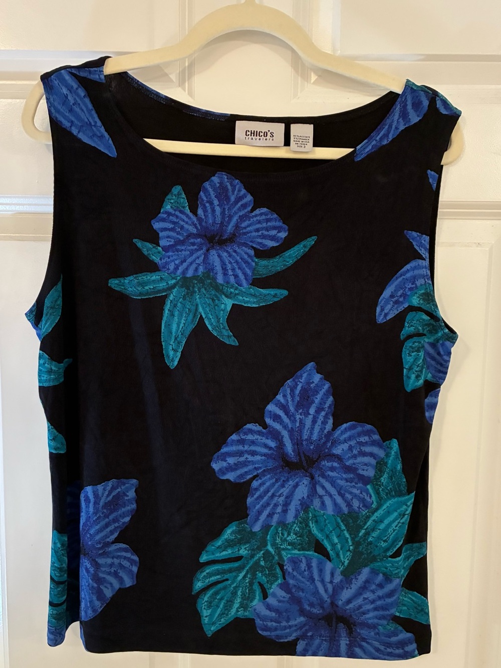 Chico's Travelers Tropical Tribal Print Tank Size 3 XL